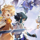 Aether, Xiao, Keqing, and Paimon fight against Osial.